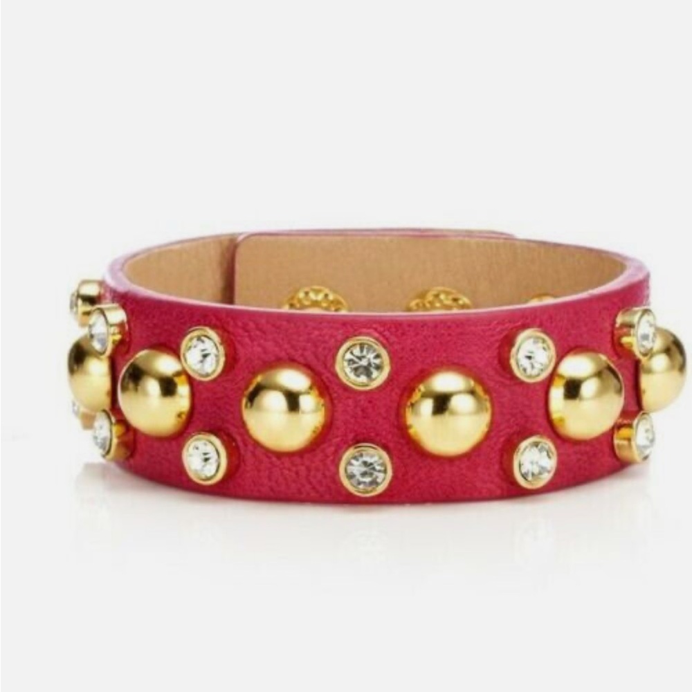 Juicy Couture Wine Red Leather Adjustable Bracelet NWT